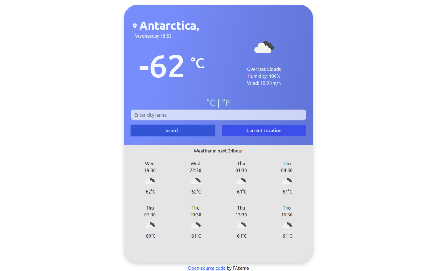 weather application preview